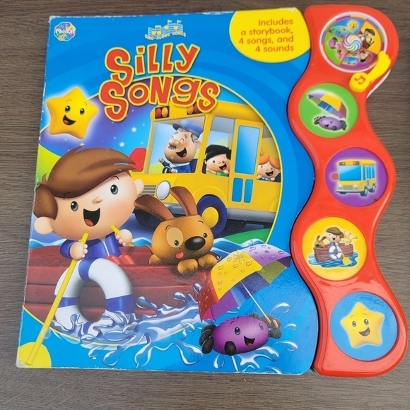 Lot Of 4 Kids Baby Silly Songs Forest Friends Books Music Works Pull Tab Collors - Picture 6 of 11